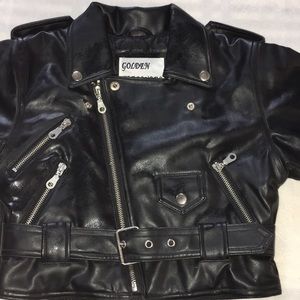 Black leather jacket for kids